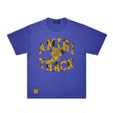 Amiri Washed Distressed T Shirt Printed Trendy Pure Cotton