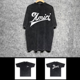 Amiri washed t-shirt oblique text short sleeve
