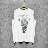 Amiri tank top colorful hand rest planet print