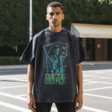 Mens Vintage T Shirt Skull T-Shirt High Street Short Sleeve