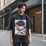 Mens Vintage T-Shirt Cartoon Printed Sleeve T-Shirt