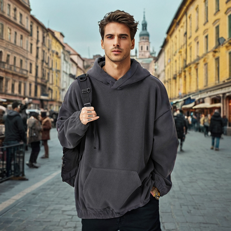 Mens Hoodie fleece hooded sweater men autumn and winter