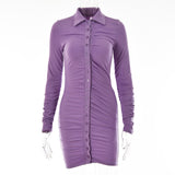 Women Dress Sexy Hot Girl Tight Pleated Dress