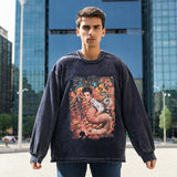 Mens Vintage Long Sleeve Shirt Long Sleeve T-Shirt Casual Men's and Women's