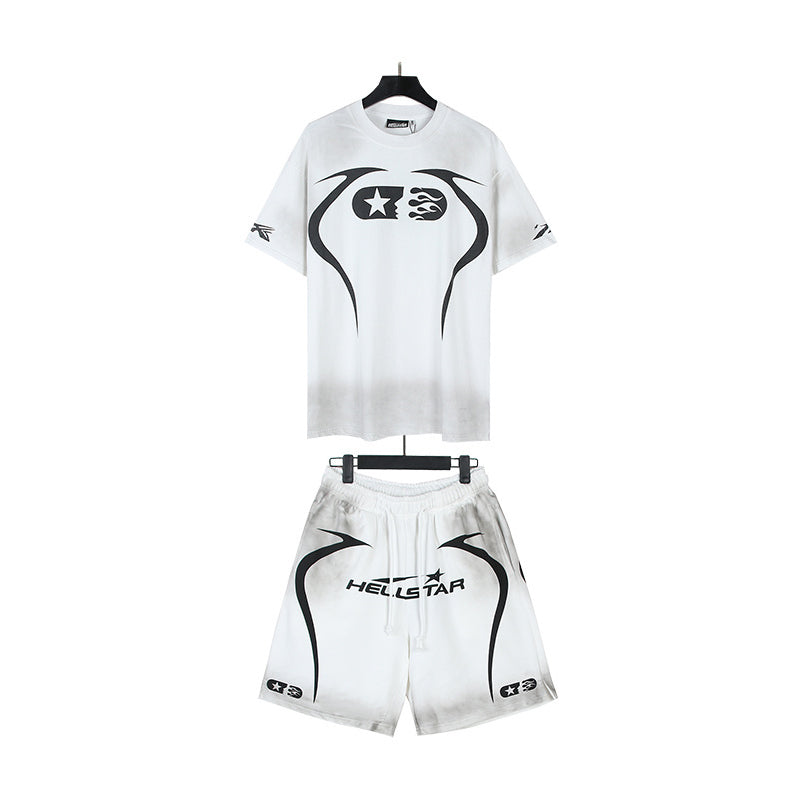 Hellstar T-Shirt And Shorts Two-Piece Set
