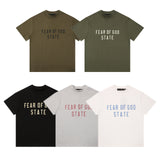 Fog Essentials T Shirts Spring/Summer FOG Double Line Letter Print Crew Neck Short Sleeves