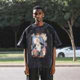 Mens Vintage T Shirt Old Loose Half Sleeve T-Shirt For Men And Women