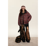 Unisex Coat Plaid Couple Winter Coat Double-Sided Wear