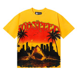 Godspeed T Shirts Urban Coconut Shark Print Cotton Casual Short Sleeve Men and Women