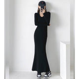 Women Dresses Slim-Fit Long Sleeve Dress