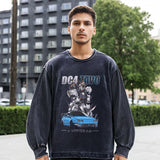 Mens Vintage Long Sleeve Shirt Washing Water Long Sleeve T-Shirt Men and Women