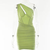 Women Dress Fashion Design Hot Girl Tight Shoulder Dress