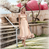 Bridesmaid Dresses One-letter collar dress sexy high waist