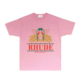 Rhude T Shirts Printed Trendy Pure Cotton