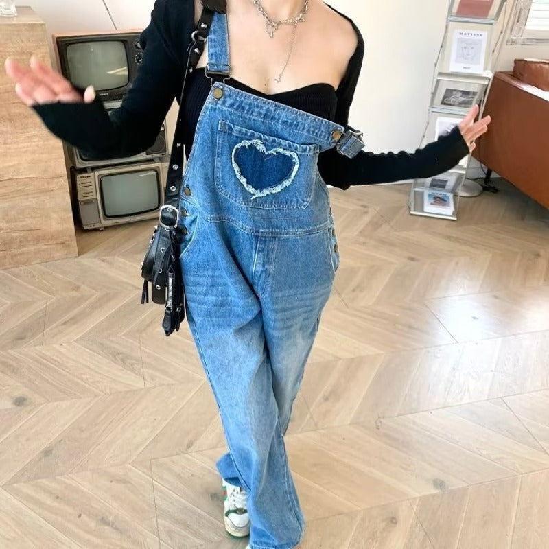 Women Jeans Overalls Loose Casual