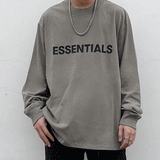 Fog Fear of God Essentials T Shirt Double Line Long Sleeve Letter Drop Shoulder Bottoming T-shirt
