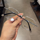 CHH Chrome Hearts Glasses Ultra Light Pure Titanium Polygon Frame Myopia Glasses Frame