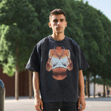 Mens Vintage T Shirt Printed Washed