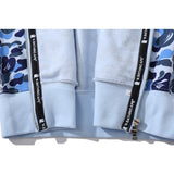 Bathing Ape Hoodie Camouflage Double Hat Autumn/Winter Fleece Cardigan Zipper Loose Shark