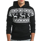 Black Christmas Sweater Night Elk Printing Leisure Sports