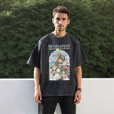 Mens Vintage T Shirt Direct Injection Printing Wash