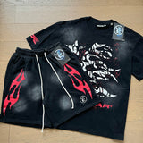Hellstar T-Shirt And Shorts Two-Piece Set