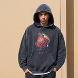 Mens Vintage Hoodie Print Casual Hooded