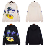 Rhude Hoodie Beach Coconut Letter Print Hooded Sweater Jacket