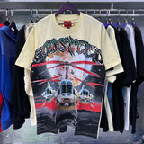 Godspeed T Shirts Helicopter Printing Cotton Casual Short Sleeves Men and Women