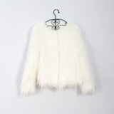 Women Fur Jacket Plush White Warm Coat