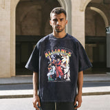 Mens Vintage T Shirt Cartoon Print Men and Women