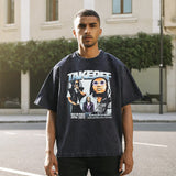 Mens Vintage T Shirt Printed T-Shirt Short Sleeve