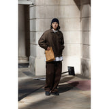 Unisex Coat Diamond Lattice Turn-down Collar Coat Cotton Jacket