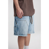 Unisex Shorts Retro Baggy Denim Shorts Raw Edges