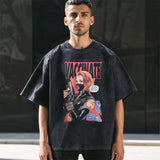 Mens Vintage T Shirt Retro Cotton Short Sleeve