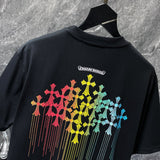 Chh Chrome Hearts T Shirts Color Ink Splashing Graffiti Sports Loose Short Sleeve T-Shirt