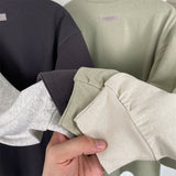 Fog Essentials Long Sleeve T-Shirt Unisex Flocking Logo Loose Sweater