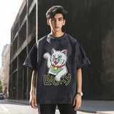 Mens Vintage T Shirt Printed Old Short Sleeve T-Shirt Men