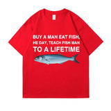 Buy A Man Eat Fish He Day Teach Fish Man To A Lifetime Funny