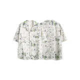 Unisex Shirt Butterfly Embroidered Shirt Width Loose Summer