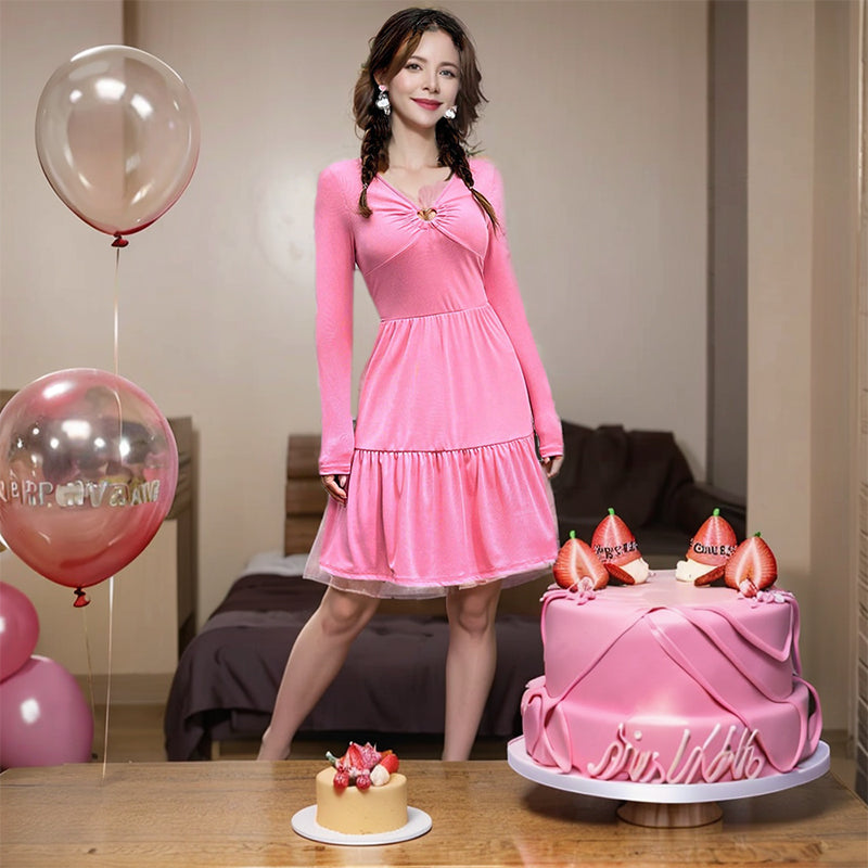 Birthday Dresses Women's Autumn and Winter Long Sleeves Sexy