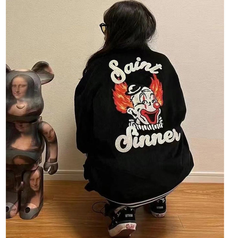 Unisex Baseball Jersey Saint Michael Joker Lapel Jacket
