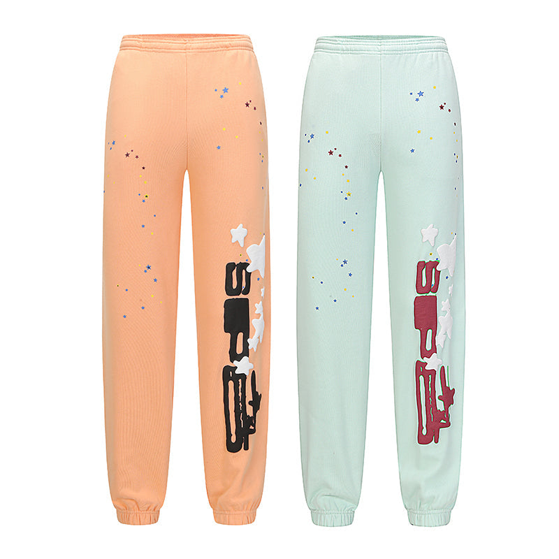 Sp5der Sweatpants Cobweb Puff Print Pure Cotton