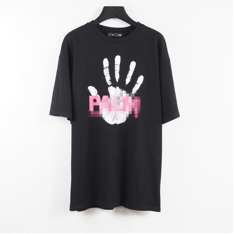 Palm Angels T Shirts Angel Letter Palm Print Short Sleeve T-shirt Loose round Neck