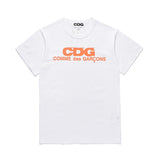 CDG Be Kind T Shirt Lay round Neck Peach Heart Fluorescent Color Short Sleeve T-shirt