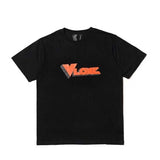 Vlone T Shirts Cartoon Character Eye Print Short Sleeve T-shirt Men's and Women's Large V Loose Half Sleeve