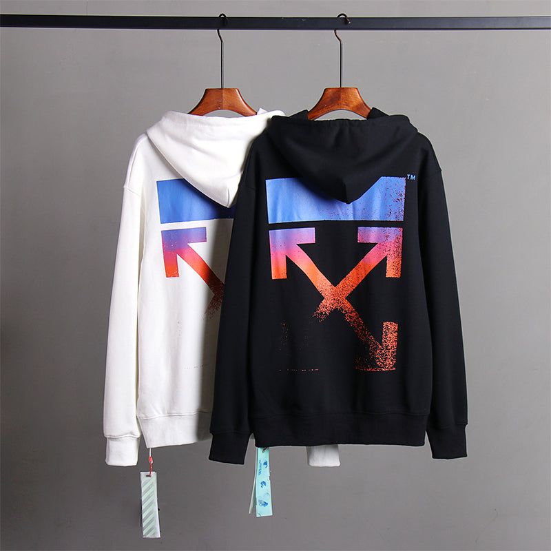 OW Hoodie Colorful Graffiti Long Sleeves