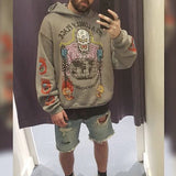 Cactus Flea Market Hoodie Skull Hip Hop Graffiti Hoodie Coat