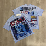 First Row T Shirts LOST UTOPIA RUINS DREAM CROPPED TEE American tide brand white ink direct injection high quality hot drill