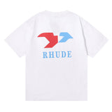 Rhude T Shirt Hip Hop Men's and Women's Same Loose Casual Simple